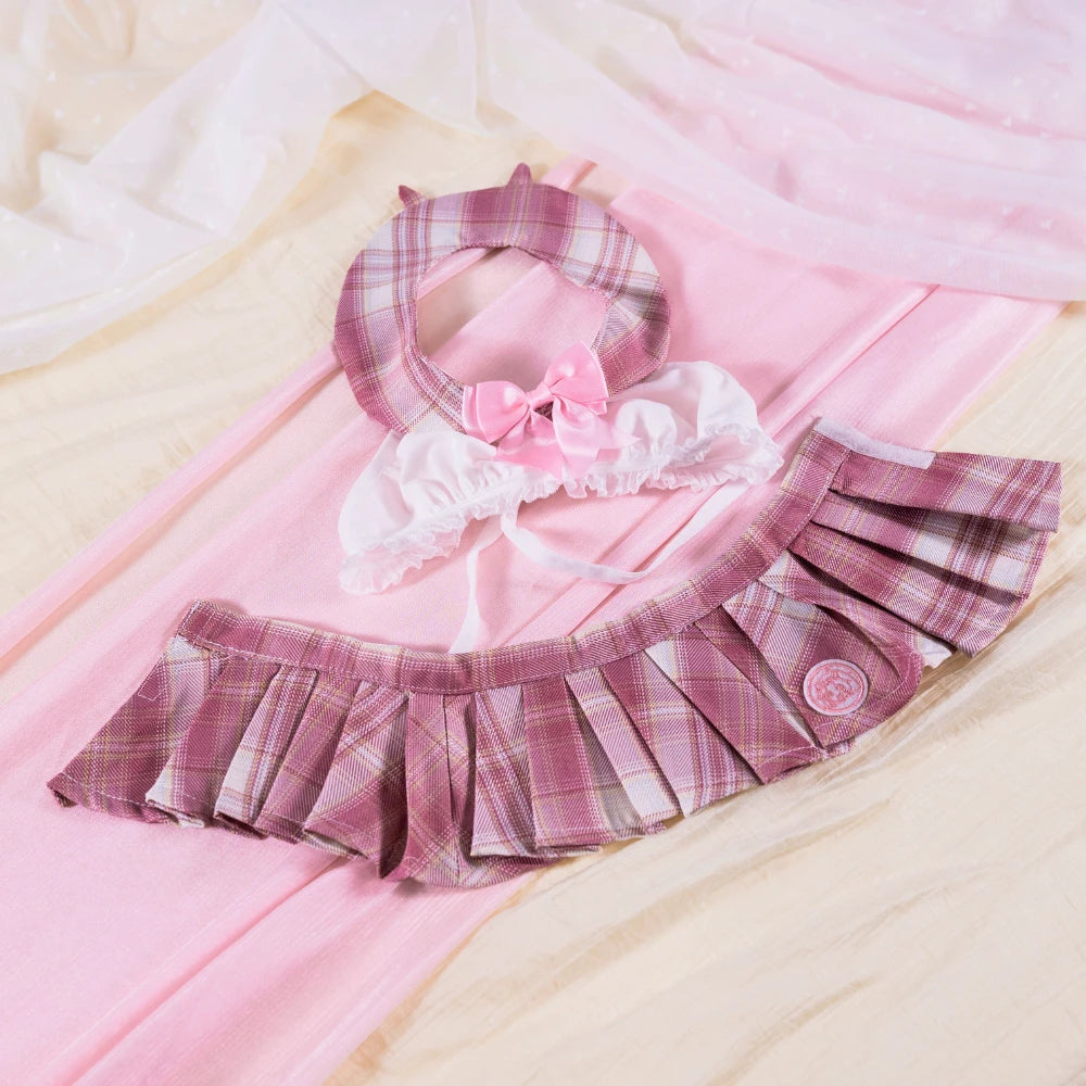 Image of Mini Sex Doll Clothes JK Uniform Pink MiniSkirt (For #2,3,5,6,7,8,9 Body)